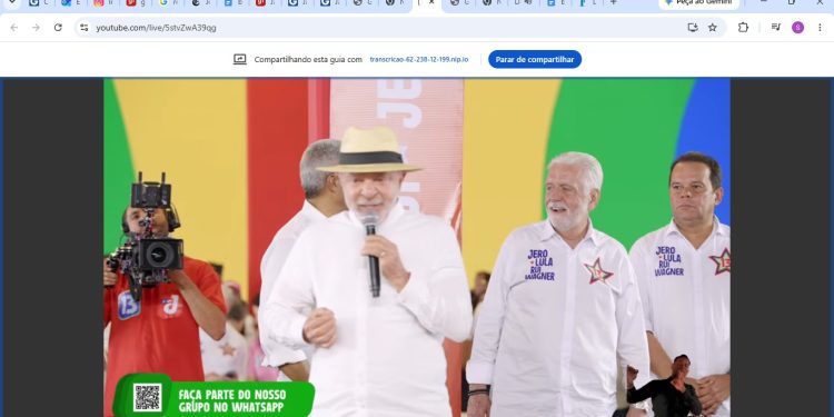 Lula pede voto a Jaques Wagner em convenção petista que lançou Jerônimo Rodrigues à releição na Bahia