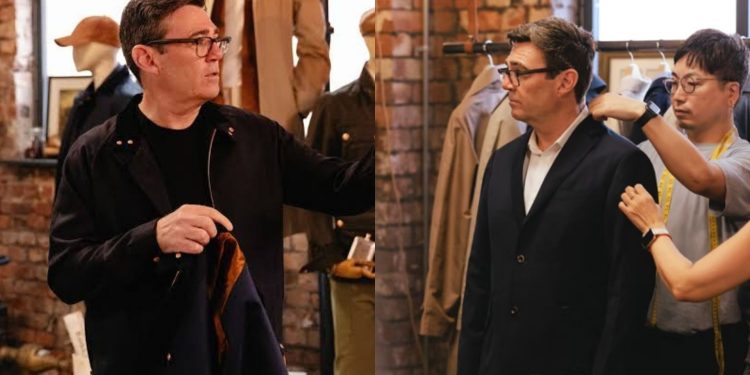 Marca de roupas britânica usada pelo primeiro-ministro do Reino Unido, Andy Burnham, vira alvo de críticas