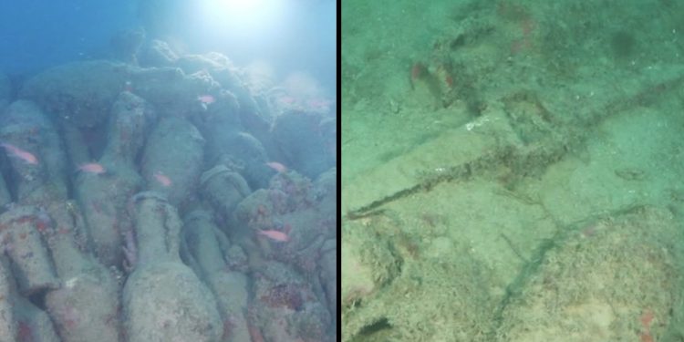 Mergulhadores encontram navio romano com centenas de ânforas com mais de 2 mil anos na costa da Sicília