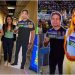 PL leva bonecos de papelão de Alexandre e Rebeca Ramagem para ato de Flávio Bolsonaro no Rio