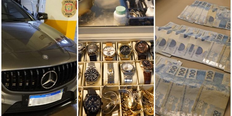 Polícia apreende carros de luxo, coleção de relógios e maços de dinheiro de rede ilegal de anabolizantes