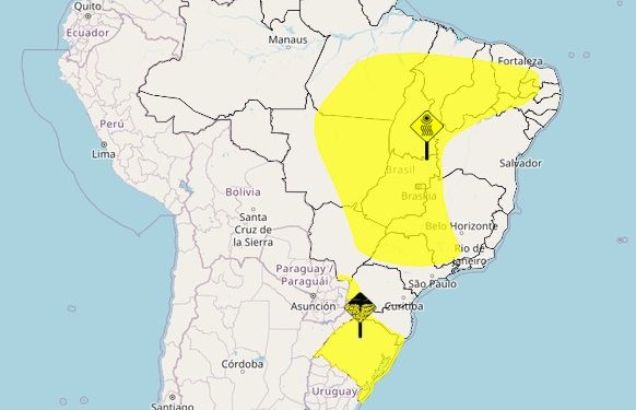 Semana começa com alerta de tempestade no Sul; veja a previsão completa
