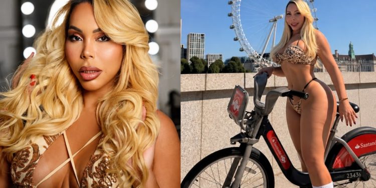 Sósia de Mariah Carey, influenciadora trans brasileira pedala de biquíni para driblar onda de calor no Reino Unido