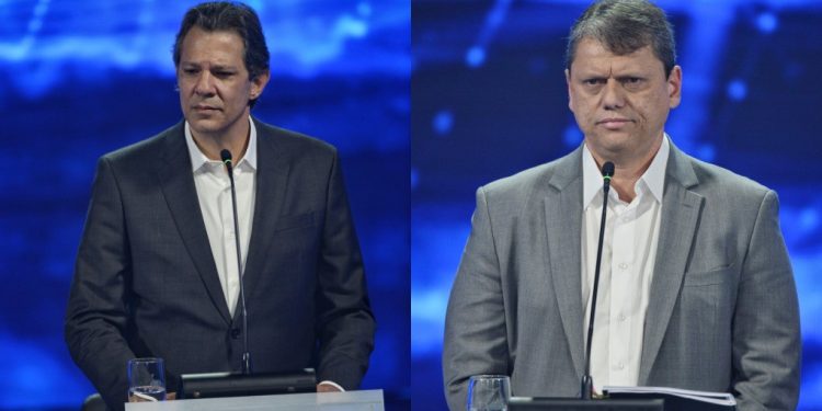 Únicos candidatos no primeiro debate para governo de SP, Tarcísio e Haddad reeditam duelo de 2022