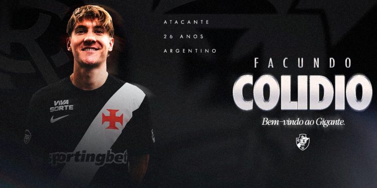 Vasco anuncia a contratação do atacante argentino Facundo Colidio; contrato vai até dezembro de 2029