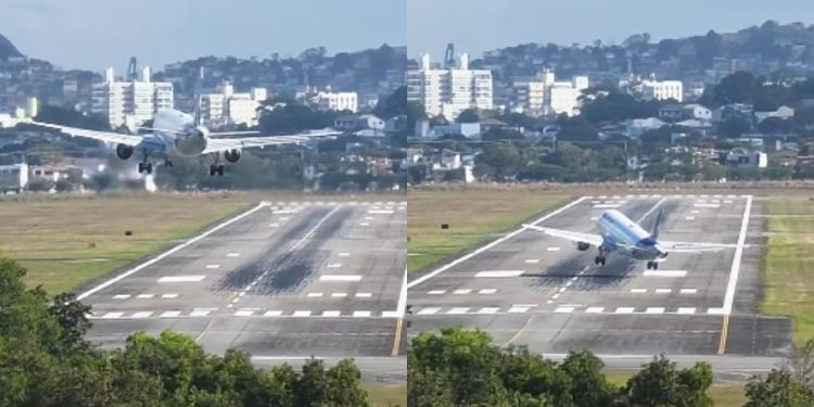 Ventos fortes: Avião arremete durante pouso no Aeroporto de Vitória, e cena viraliza nas redes; veja vídeo