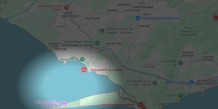 Ventos mais fortes da capital do Rio foram registrados na Zona Oeste; veja velocidades e lista completa