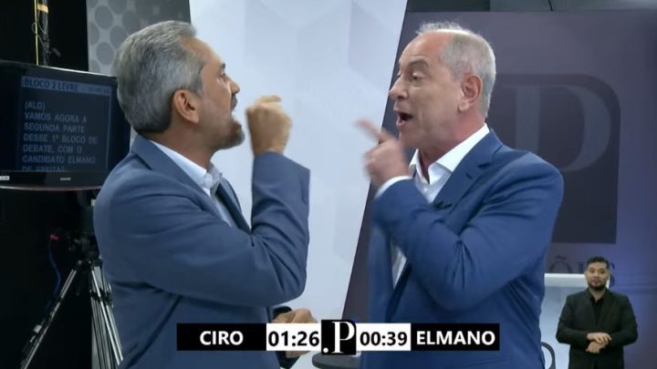 'Baixa o dedinho' x 'vai ficar na sua cara': Elmano e Ciro batem boca durante debate no Ceará; assista