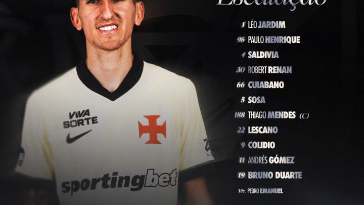 Com Lescano titular, Vasco divulga escalação para duelo com Coritiba, em São Januário