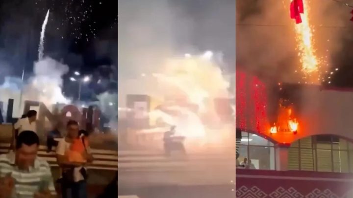 Fogos de artifício atingem praça lotada e deixam quatro feridos durante festa no México; vídeo