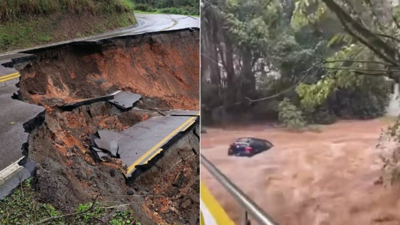 Fortes chuvas que atingem regiões sul e sudeste deixam dois desaparecidos no PR e cidades em situação de emergência em SC