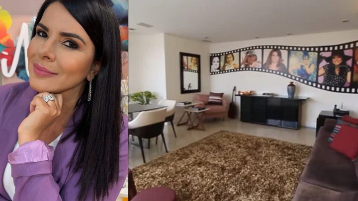 Garagem para 5 carros e fotos de Mara Maravilha na parede: como é a cobertura que apresentadora vende em SP