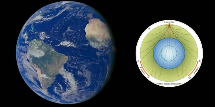 IA analisa 35 anos de terremotos e descobre seis estruturas massivas escondidas a 2,9 mil km abaixo da Terra