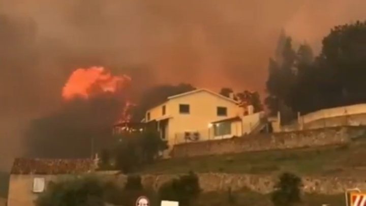 Incêndio em Portugal mobiliza mais de 700 agentes, avança por quatro municípios e deixa seis bombeiros feridos