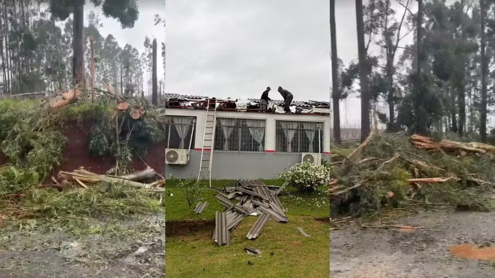 Inmet emite alerta vermelho para tempestade em três estados; tornados são registrados no Paraná