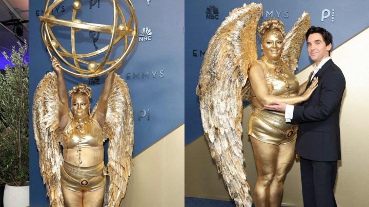 Megan Stalter vai ao Emmy 2026 vestida como a própria estatueta da premiação