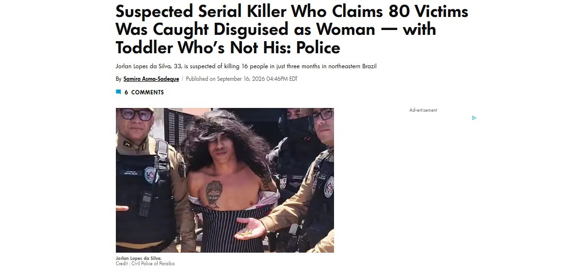 Mídia internacional repercute prisão de serial killer da Paraíba