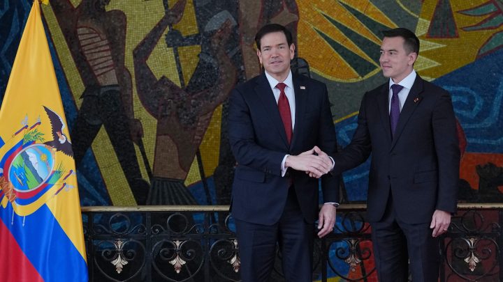 No Equador, Marco Rubio promete dinheiro contra o narcotráfico e inclui facção em lista de grupos terroristas