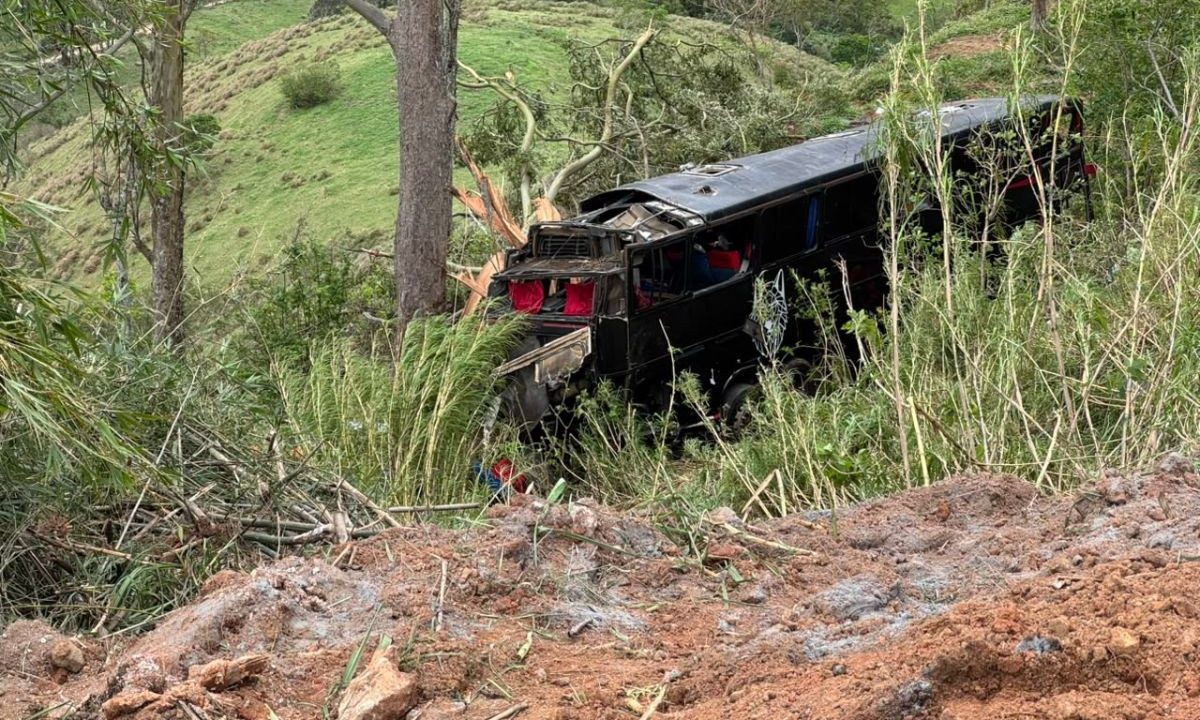 Ônibus que ia a Aparecida cai em ribanceira e ao menos cinco romeiros morrem