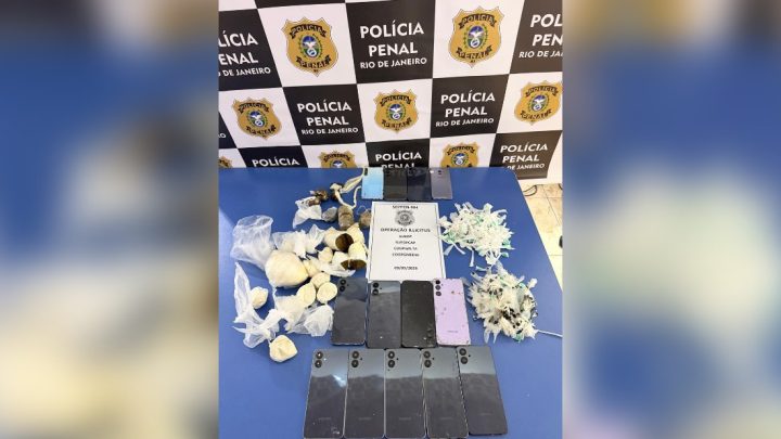 Polícia Penal apreende 28 celulares e drogas em presídios do Rio