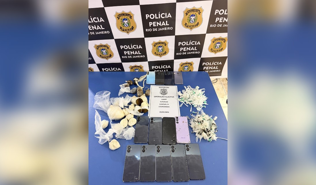 Polícia Penal apreende 28 celulares e drogas em presídios do Rio