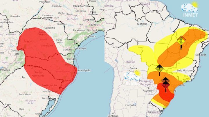 Região onde helicóptero desapareceu em SC tem alerta vermelho do Inmet para fortes tempestades