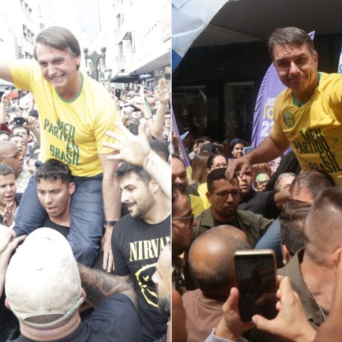 Trajeto, roupa, gestos: Flávio emula o pai na primeira agenda no local de facada em 2018, mas tem recepção mais morna