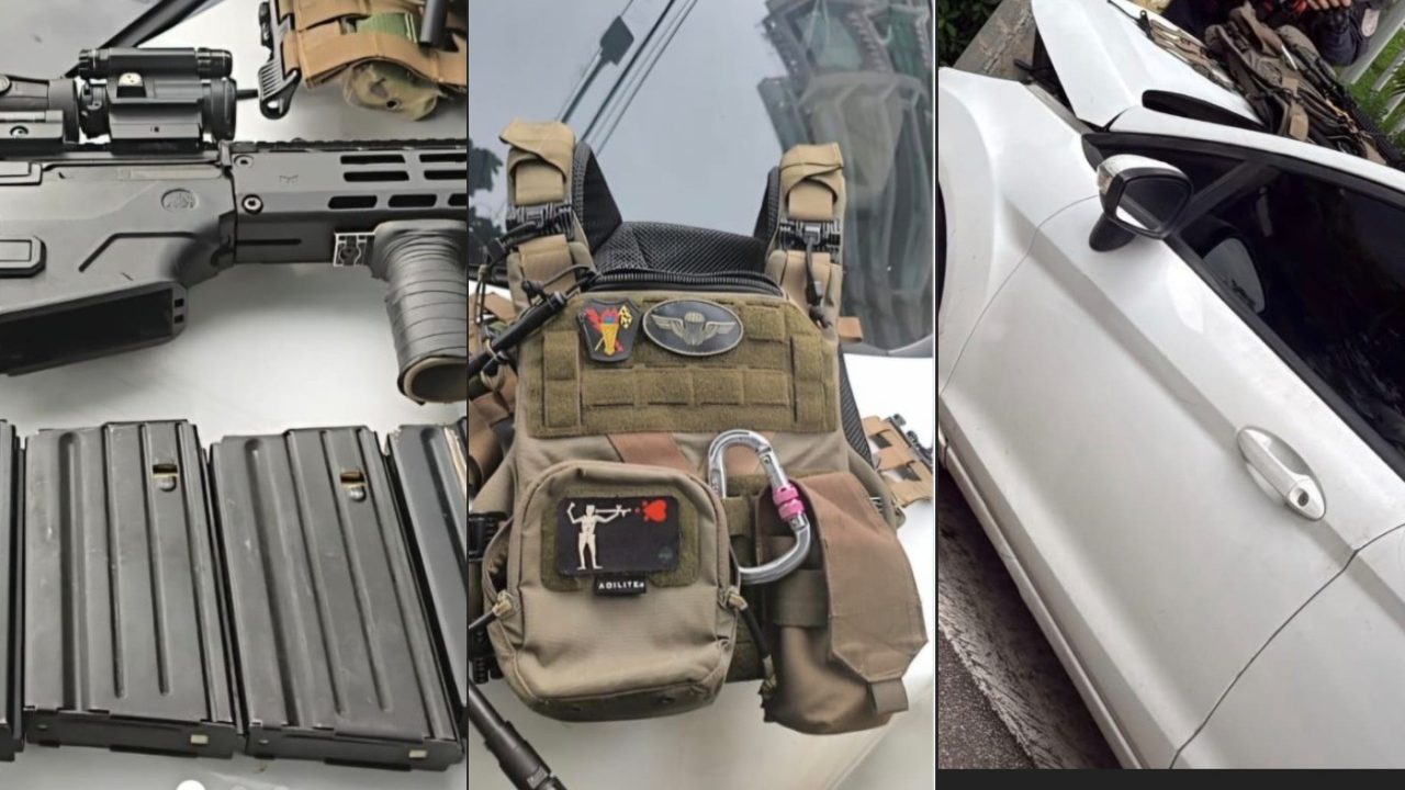 Polícia persegue e prende suspeito que transportava fuzil, carregadores e colete na Lagoa, na Zona Sul do Rio