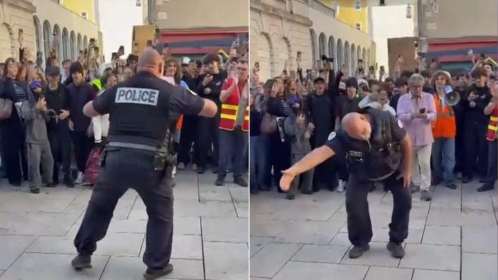 Policial participa de 'batalha de aura' em protestos de estudantes na França, conquista manifestantes e viraliza; vídeo