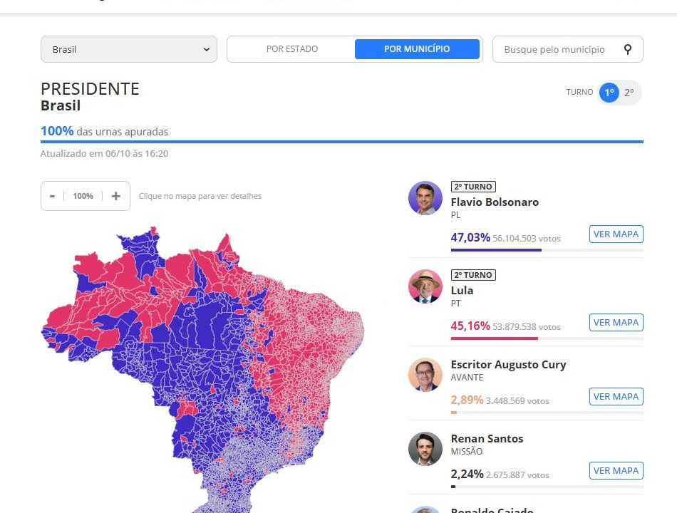 Votos por Zona Eleitoral 2026: veja resultado da apuração nas seções no primeiro turno das eleições