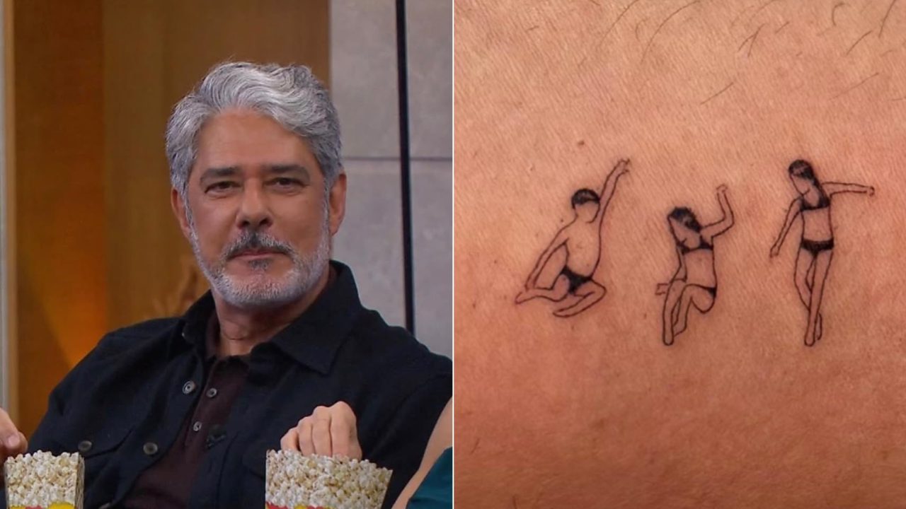 William Bonner revela foto de filhos trigêmeos que inspirou primeira tatuagem